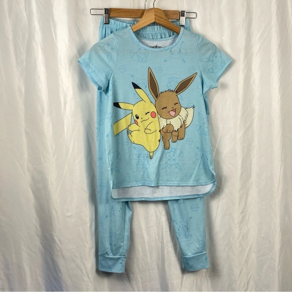 Kids Blue Pokémon 2 Piece Pajamas Size Large 10/12